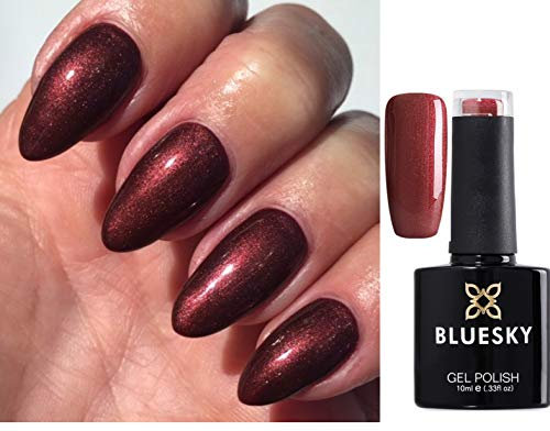 Bluesky Nail Gel Polish Brown Burgundy Shimmer A09 UV LED Soak Off 10ml