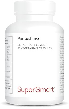 Supersmart - Pantethine (Pantesin™) - Vitamin B5 - Hilft im Kampf gegen Cholesterin & unterstützt ein gesundes Herz-Kreislauf-System | Nicht GVO - 90 vegetarische Kapseln