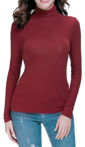 Womens Mock Turtleneck Long Sleeve Stretch Fitted Underscrubs Layer Tee Tops