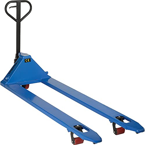 Global Industrial Extra-Long Fork Manual Pallet Jack, 4400 lb. Capacity, 27 W x 78 L Forks, Manual Duty Pallet Truck for Warehouse, Manufacturing and Retail