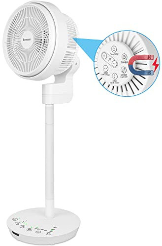 Berssen Upgraded 2in1 DC Standing Pedestal Fan with Remote Control, 3D Oscillation, 8 Speed Turbo, Detachable Height, Quiet Fan for Bedroom, 8h Timer, GS Approved