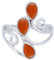 mantraroma Ring Damen Silber 925 Karneol Edelstein orange ausgefallen verspielt