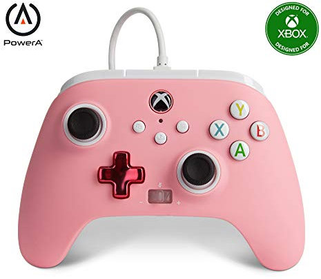 Mando con cable mejorado PowerA para Xbox - Rosa