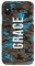 Tirita Personalised Custom Initials Hard Phone Case/Cover compatible with iPhone Xr Camouflage Camo Pattern [07 - Turquoise Blue]