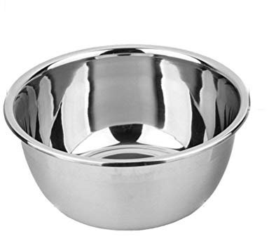 Notcilgias Ciotola in acciaio inox, ciotola multifunzione in metallo, ciotola da cucina, insalatiera, lavabile in lavastoviglie, 1 pezzo, 32 cm