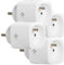 DOOWIFI DWF-0101FR-4 : Lot de 4 Prises Wifi et Bluetooth 230V-10A avec compteur de consommation. Charge permanente 10A Max. Compatible Smart Life, Tuya, Amazon Alexa, Google assistant, Siri.