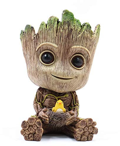 LJG Groot-Blumentopf, niedlicher Baby Groot Stiftetopf, Baum-Mann, Herz, Blumentopf mit Loch