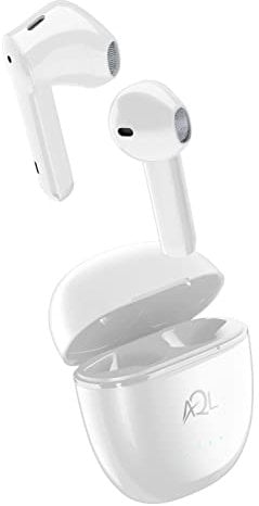 AQL ESCAPE | Auricolari Bluetooth dalla forma a capsula con tecnologia Environment Noise Cancelling con custodia di ricarica - 5 ore di Playtime - Bianco