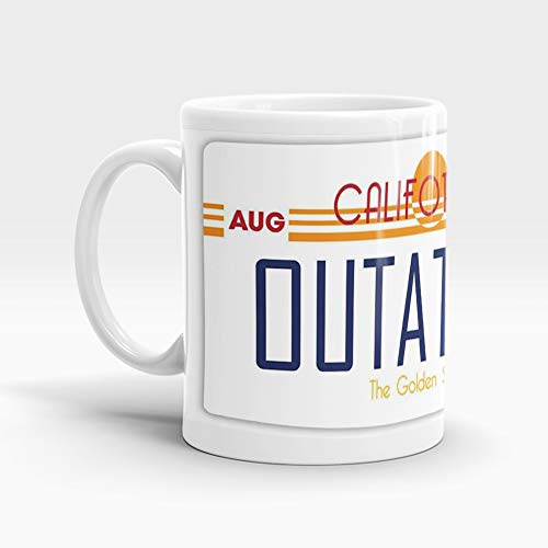 Coffee Cup Mug Back to The Future Delorean Number Plate Funny Novelty Gifts Anniversary Him Her Mother Father