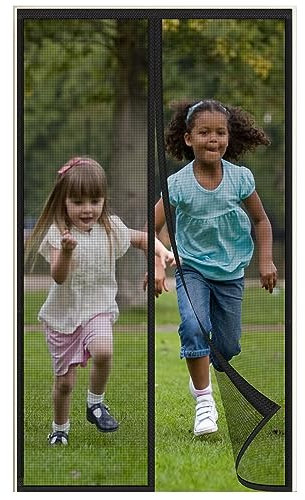 Orumrud Zanzariera Magnetica per Porte 75x240 cm, Tenda Zanzariera Porta Fibra di Vetro Resistente Anti Zanzare per Porta Scorrevole Balcone Soggiorno Camera Ingresso Chiusura Automatica, Nero