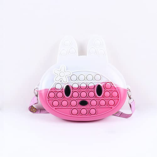 ZHYX Pop bumpli It Fidget Spielzeug Tasche, Regenbogen Popit Spielzeug Poppet Figetttoys Handtasche, für Erwachsene, Kinder zum Entspannen,B