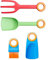 Fiskars Set di attrezzi manuali per bambini, Trapiantatore, Tridente, Spazzola e Paletta, Set 4 in 1, Plastica rinforzata con fibra di vetro, Verde/Rosso/Blu/Arancione, MyFirst Fiskars, 1062472
