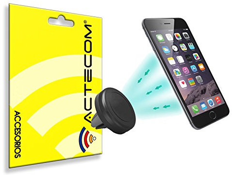 actecom® Soporte Coche MOVIL Rejilla VENTILACIÓN IMAN Universal Potente MAGNETICO DISEÑO ROTACION 360 Smartphone