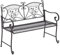 Outsunny Gartenbank 2-Sitzer Parkbank Sitzbank mit Rückenlehne bis 220 kg Gartenmöbel wetterfest Antik Metall Kaffee 114 x 53,5 x 91 cm