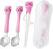 3Pièces Baguettes pour Enfants, Chat Baguette Chinoise Baguettes Japonaises Enfant Baguettes D'aide Baguettes D'entraînement pour Débutants Baguettes de Formation avec Cuiller Boîte Portable, Rose