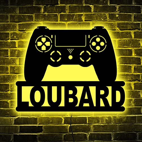 Insegna Al Neon Del Gamepad | Insegna Al Neon Per Controller Di Gioco in Legno | Luce Al Neon a LED Per La Camera Da Letto Della Sala Da Gioco | Insegna Al Neon Con Joystick | Regalo Per Bambini