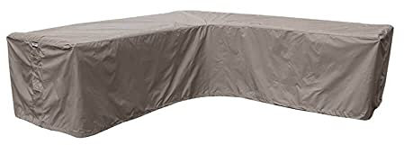 Raffles Covers Gartenmöbel Abdeckung L Form 220 x 220 x 90 H: 70 cm | Atmungsaktiv | Wasserdicht | UV - beständig | Doppelt genähte, PU-versiegelte Naht | Elastischer Kordelzug |