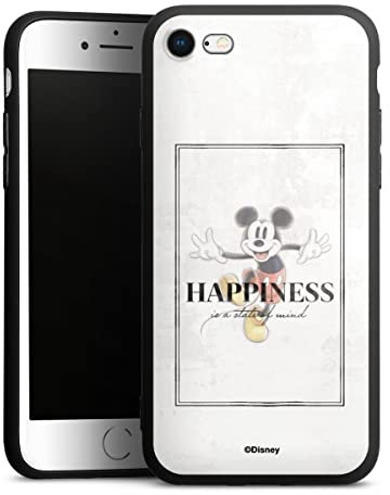 DeinDesign Cover in Silicone Premium Compatibile con Apple iPhone SE (2020) Custodia del Telefono Cellulare Nero Cover Disney100 Topolino Felicità