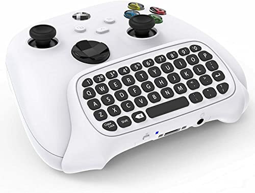 Gamer Gear Wireless Keyboard - QWERTY Gaming Keyboard with Audio/headset Jack - Lightweight & Portable Mini Keyboard - 2.4 GHz Wireless Controller Keypad for Xbox Series X/S/Xbox One Controller White