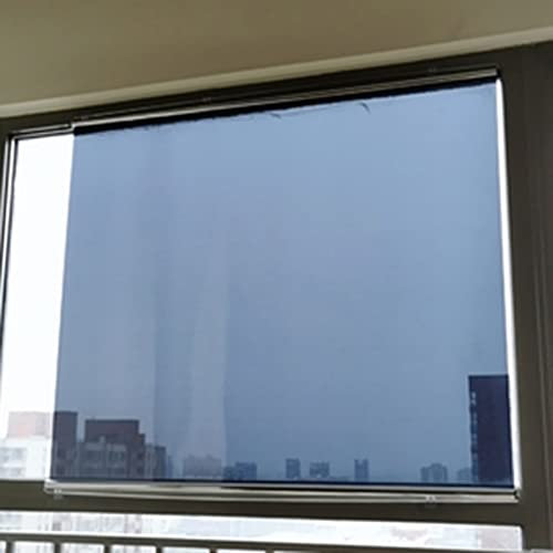ZJKXJH Bambusrollo Blaues Rollo Für Fenster/Glas/Tür, Einweg-Spiegel & Durchsichtiger Vorhang Mit Saugnäpfen Oder Haken, Sonnenschutz UV-Schutz Hitzeschutz (Color : B, Size : WxH 73x200cm/29x79 in)
