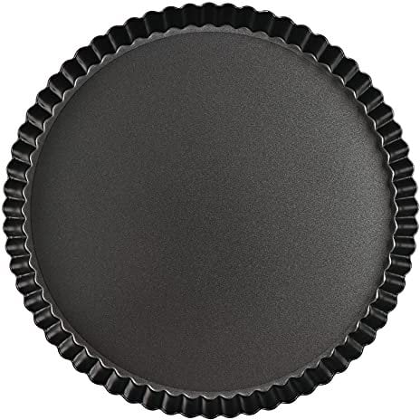 Sinnsally Molde para Quiche y Tarta con Base Extraíble,Molde para Tarta Base Desmontable Recubrimiento Antiadherente,Molde de Horno Rizado,Moldes Tartas Redondo (24cm)
