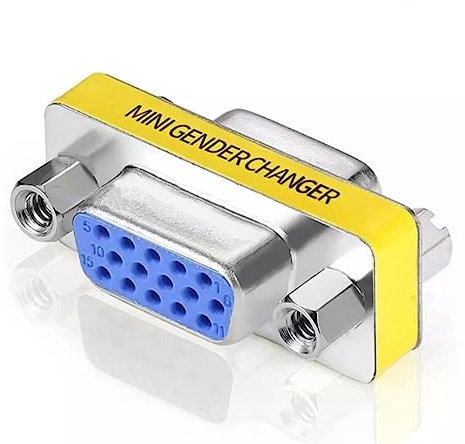 Kyper 15 Pin VGA Female to Female Adapter SVGA Coupler HD15 Mini Gender Changer VGA Cable Extender KVM (2)