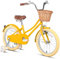 Glerc 18 Zoll Kinder Mädchen Fahrrad für 5 6 7 8 Jahre alt kleine Mädchen Retro Vintage-Stil Fahrräder mit Korb Training Räder und Glocke, Gelb