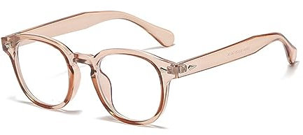 LHSDMOAT Occhiali Anti Luce Blu Uomo e Donna - Modello Rotondo Stile Depp con Filtro Protezione 100% - Ideali per Computer, Gaming e Lavoro al PC - Blocco Luce Blu