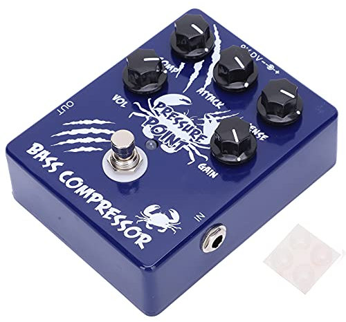 Basskompressor-Effektpedal, Gehäuse aus Aluminiumlegierung, True-Bypass-Kompressorpedal, Druckpunkteffekt, True-Bypass für Gitarristen