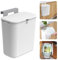 Accmuzzy Kitchen Bin, Under Kitchen Counter Bins with Lid,9L Food Waste Caddy Rubbish Dustbin Wall Mounted for Under Sink,Cupboard Door,Kitchen Cabinet,Camping,Bathroom,Bedroom (White)