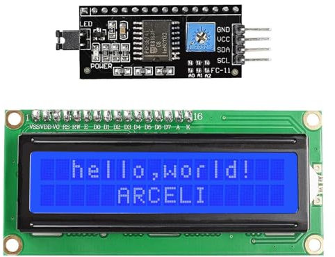 ARCELI IIC I2C TWI 1602 LCD Modul Display, Serielle 16x2 Display Module, Kompatibel mit Raspberry Pi Pico