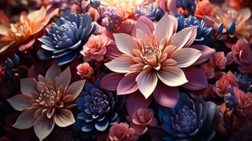 adrium Holz-Bild 140 x 80 cm: Entdecken Sie die bezaubernde Welt der floralen Abstraktion, während wir wirbelnde Muster verwenden, um die lebendigen und (213465515)