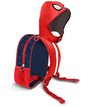 Marvel-Mochila con Capucha Hood, 26 x 31 cm, Capacidad 8.5 L, Rojo Spiderman