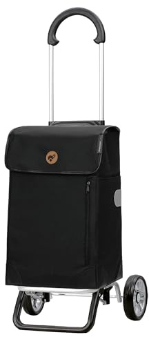 ANDERSEN Einkaufstrolley - Scala Shopper Plus Weda schwarz | sehr leicht, klappbar, klein zusammenlegbar, bis 30 kg - Tasche sehr kompakt, Seitenfach, Reflektoren, 36 L