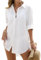 RITOSTA Women Beach Cover Up Button Down Shirt Beachwear Beach Dresses Long Sleeve Blouse Swimwear Bikini Swimsuit Cover Up Casual Shirt Dresses with Pocket (White,XL)