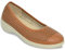 Chums Ladies Wide EE Fit Ballet Pump Cushioned Insock & Flexisole Tan 5