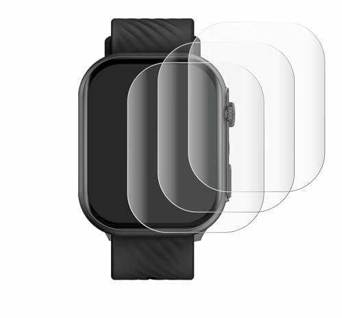 Savvies 4 Stück Full-Screen Schutzfolie für Yuede Smartwatch 2 Full-Cover Displayschutz-Folie mit Installationshilfe [3D Curved, Transparent]