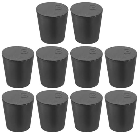sourcing map Kegelförmiger Gummistopfen, 18 mm bis 24 mm, massive Reagenzgläser, Stopfen, schwarz, für Labor, Zuhause, 10 Stück