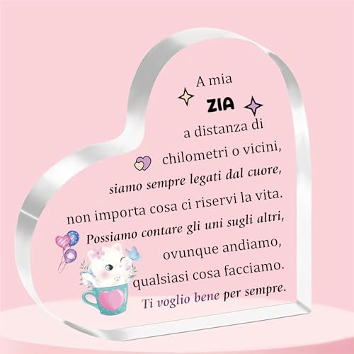 Tía Acrílico Corazón Placa Placas y Carteles Decorativos Adornos Mujeres Día de la Madre Regalos Escritorio Signo Personalizado Cumpleaños Regalo Navidad Zietta Jubilación Gracias Apreciar Recuerdos