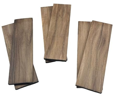 Noyer Americain, Lot de 3 Paires De Plaquettes,140x40x6mm, Bois Précieux Tournage Sur Bois De Stylos, Lutherie,Instruments De Musique, Coutellerie, Manches De Couteaux, Sculpture, Bijouterie (3)