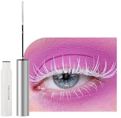 Weiß Wimperntusche, Wasserfest Long-lasting Feiner Pinsel Mascara für Extrem Lange Wimpern, Amazing Effect Mascara für Voluminöse Wimpern in Perfekter Definition, 5 ml
