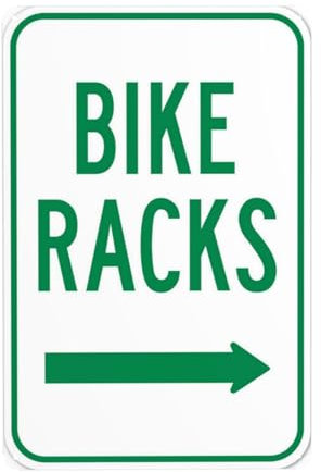 Bike Racks Right Arrow Warning Sign, 20 cm x 30 cm Metal Safety Signs, 4 Pre-Drilled and Easy to Install Signs for Indoor and Outdoor Wall Decoration Safety Signs