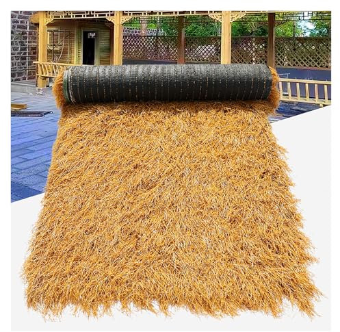 Künstliches Strohdach, Künstliche Palmgras Rolle, Künstliches Strohschuppendach, Synthetisches Thatch Gras Dach, Simulation Strohdach Fliese, Synthetisches Palmenstroh Für Holzhaus Gartenzäunen(1x4m(3