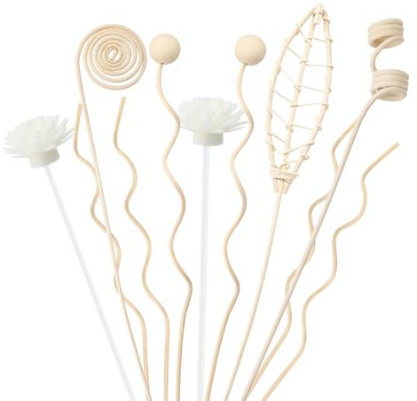 Raumduft Reed Diffuser, 9 Stück Aroma Reed Diffuser Sticks, Rattan-Holzdiffusorstäbchen, Diffusor Sticks Holz für Heimwerker, Duft-Diffusor-Ersatz Rattan Sticks für Home Office Spa Raumduft