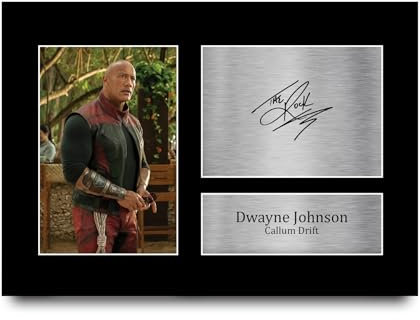 HWC Trading Dwayne Johnson Red One Geschenke Geducktes Signiertes Autogramm Foto für Fans von Film Memorabilien - A4