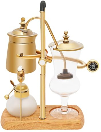 TYUNGZM Retro Golden Coffe Maker Family Balance Syphon/Siphon Coffee Maker Vacuum Brewing System for Camping and Traveling (400ml/13.53oz)