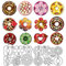 MAYJOYDIY Süßigkeiten Donuts Metall Stanzformen Stern Schokoladendessert Stanzschablonen Blumen Snacks Karbonstahl Prägeschablonen Für Scrapbooking Party Fotoalbum DIY Papierhandwerk