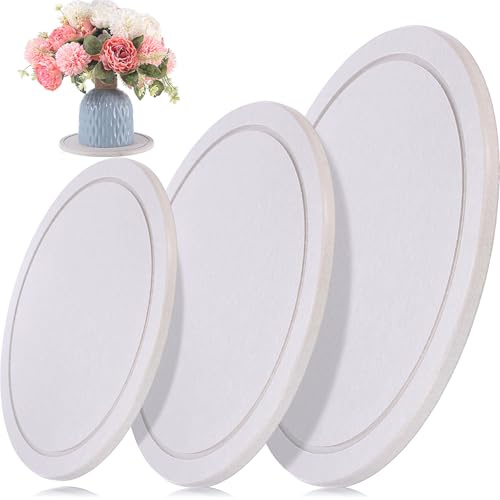 Drydiet Kieselgur Pflanzen-Untersetzer-Set, 15,2 cm, 20,3 cm, schnell trocknend, saugfähig, saugfähig, Pflanzschale für Gartenarbeit, Innen- und Außenbereich, 3 Stück (grau-weiß)