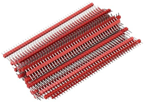 sourcing map 30 Stück 40-polige Leiterplatten-Schraubklemmleiste, 2,54 mm, einreihig, PCB-Klemmleiste, Rot