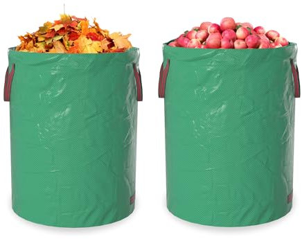 Yznahre 2x Gartenabfallsäcke 500L, Faltbare Laubsäcke & Gartensäcke für Grünabfall mit Griffen, stabil & wasserdicht, UV-beständig, aus robustem 150g/m² Polypropylen-Gewebe (PP)